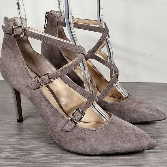 Vince Camuto Neddy Pointy Toe Pump, Brown Suede, Womens Size 7.5 / 37.5 - Picture 3 of 12